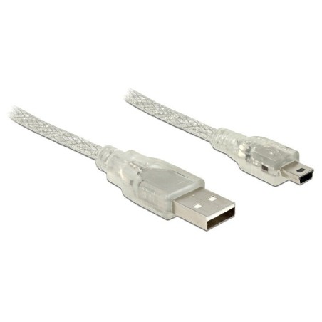 Delock cable usb 2.0 typ-a macho  usb 2.0 mini-b macho 1 m transparente