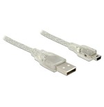 Delock cable usb 2.0 typ-a macho  usb 2.0 mini-b macho 1 m transparente