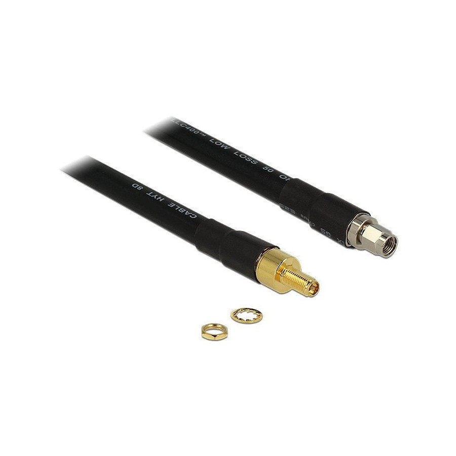 Delock cable de antena rp-sma macho  rp-sma hembra cfd400 llc400 2 m low loss