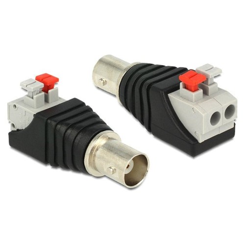 Delock bloque de terminales adaptador con pulsador conector bnc