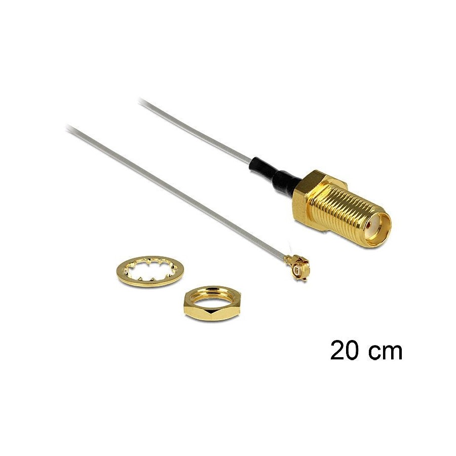Delock cable de antena sma hembra am einbau  mhf ii /u.fl-lp