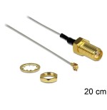 Delock cable de antena sma hembra am einbau  mhf ii /u.fl-lp