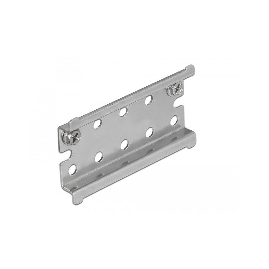 Delock carril din de acero inoxidable con tope para montaje en pared