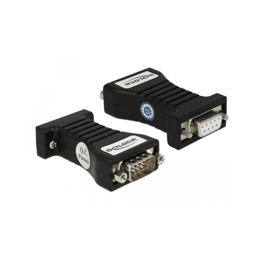 Delock isolator 1 x serie rs-232 db9 hembra a 1 x serie rs-232 db9