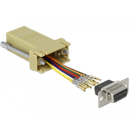 Delock adaptador sub-d 9 pin hembra a rj45 hembra kit de montaje gris