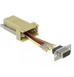Delock adaptador sub-d 9 pin hembra a rj45 hembra kit de montaje gris