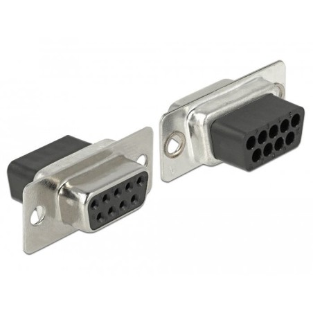 Delock adaptador sub-d 9 pin hembra a rj45 hembra kit de montaje gris