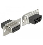 Delock adaptador sub-d 9 pin hembra a rj45 hembra kit de montaje gris