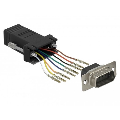 Delock adaptador sub-d 9 pin macho a rj45 hembra negro