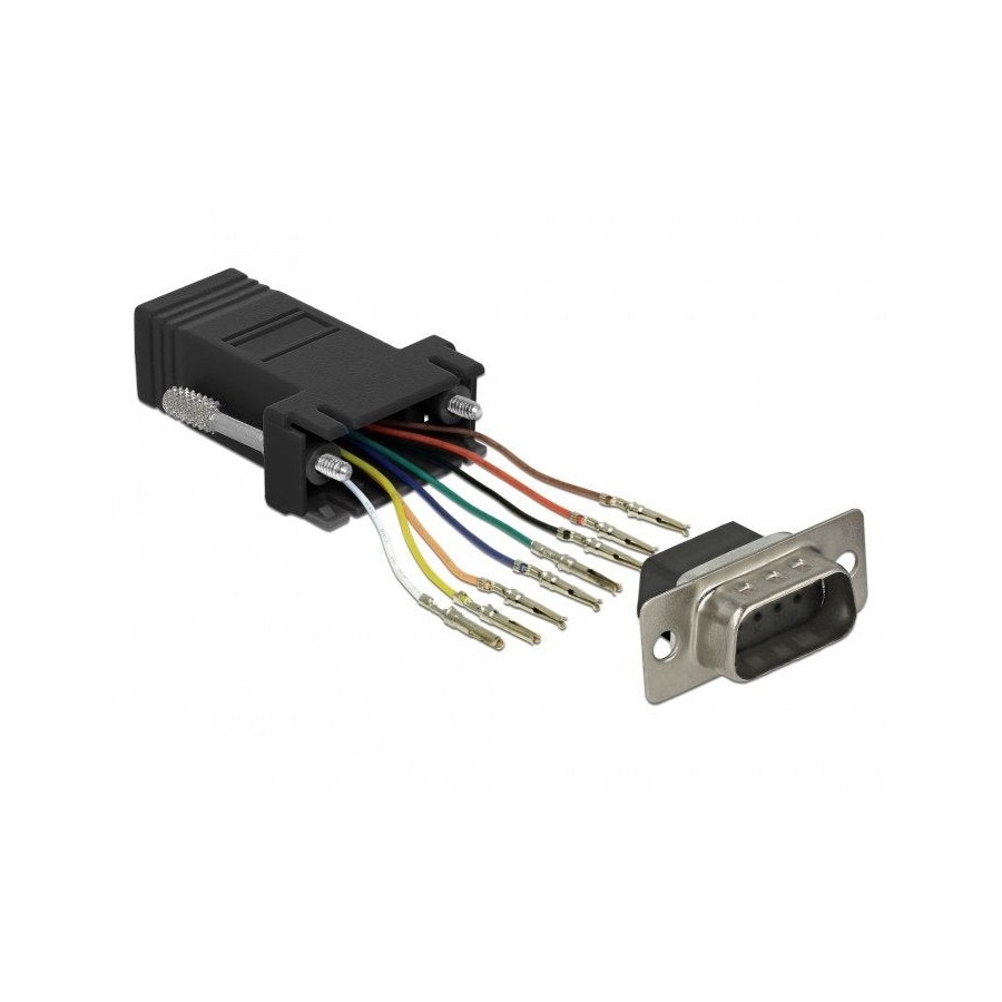 Delock adaptador sub-d 9 pin macho a rj45 hembra negro