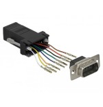 Delock adaptador sub-d 9 pin macho a rj45 hembra negro
