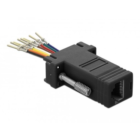 Delock adaptador sub-d 9 pin macho a rj45 hembra negro
