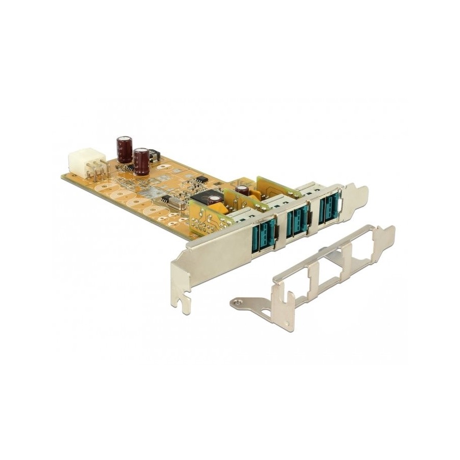 Delock tarjeta powered usb pci express 3 x 12 v