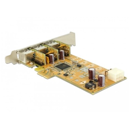 Delock tarjeta powered usb pci express 3 x 12 v