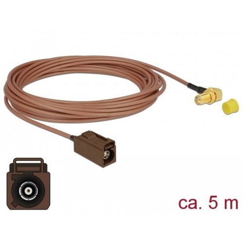 Delock cable de antena fakra f hembra  sma 90° hembra para instalación rg-316 5 m