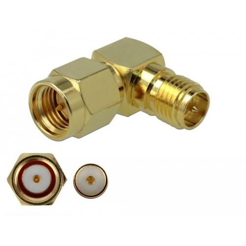 Delock adaptador sma macho a rp-sma hembra 90° 3 ghz