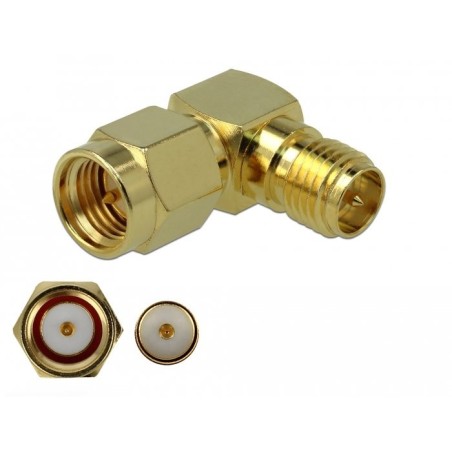 Delock adaptador sma macho a rp-sma hembra 90° 3 ghz