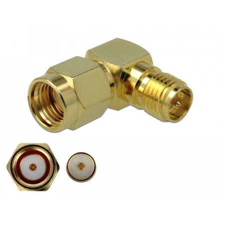 Delock adaptador rp-sma macho a rp-sma hembra 90° 3 ghz