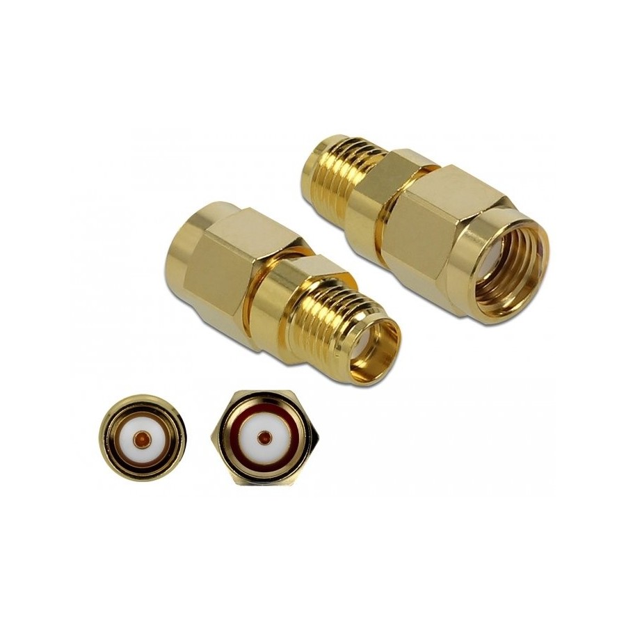 Delock adaptador rp-sma macho a sma hembra 10 ghz