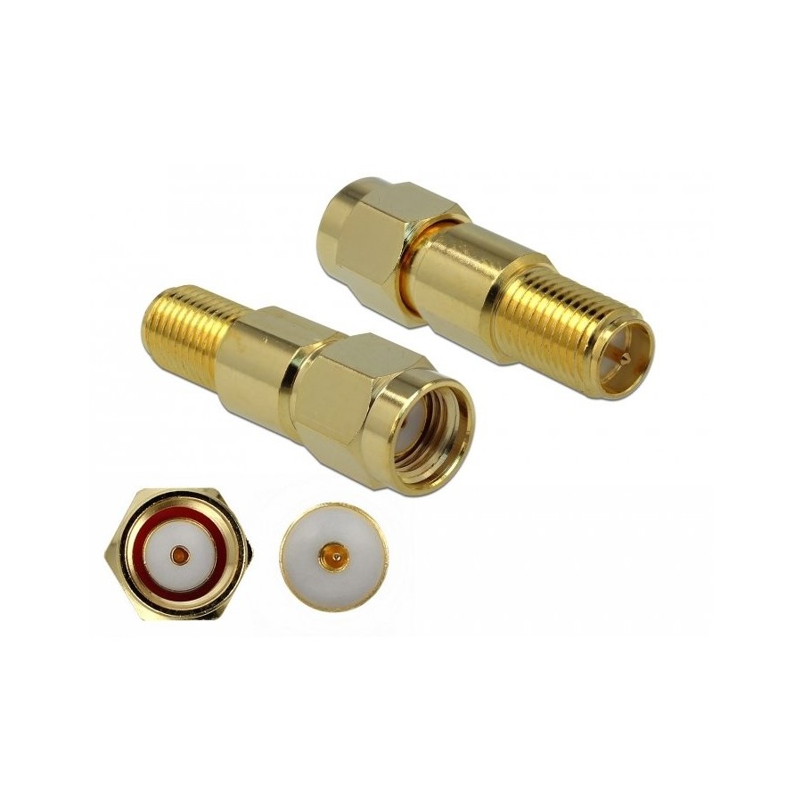 Delock adaptador rp-sma macho a rp-sma hembra 3 ghz
