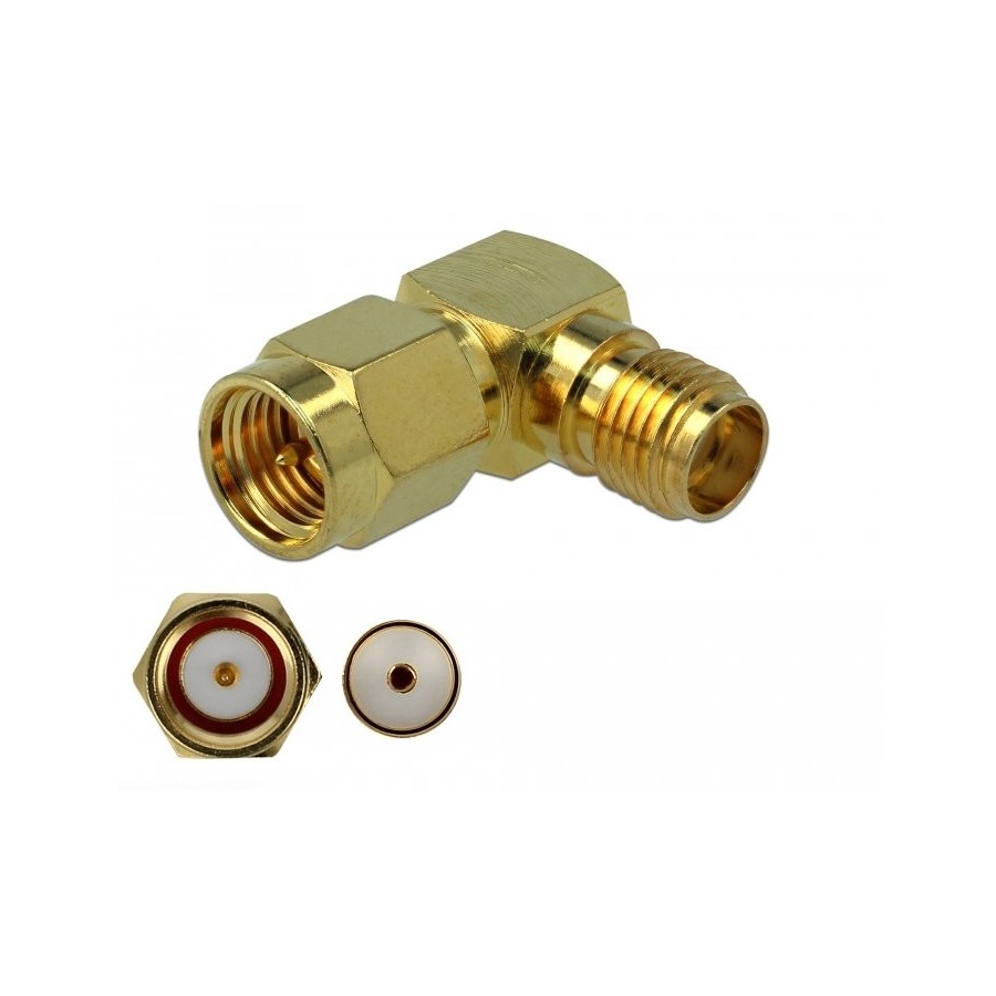 Delock adaptador sma macho a sma hembra 90° 3 ghz