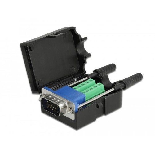 Delock adaptador vga 15 pin macho a terminalblock 10 pin