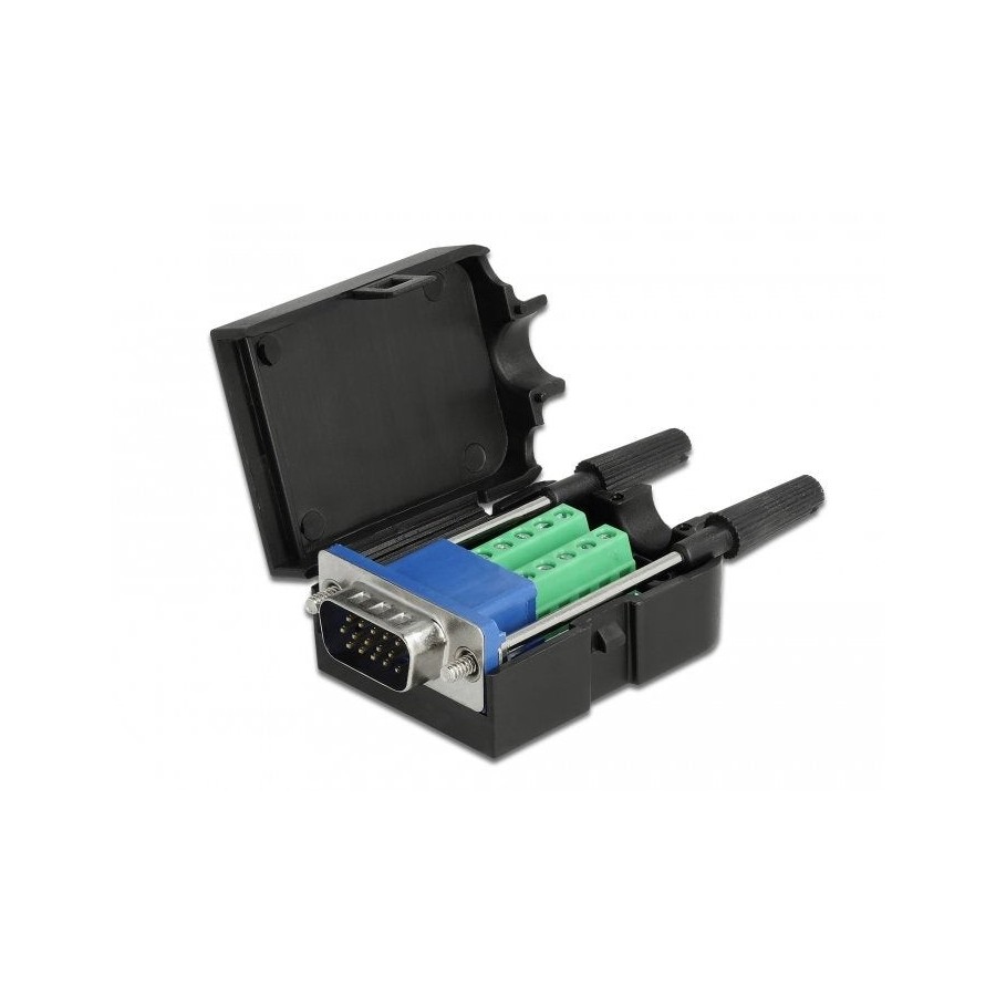 Delock adaptador vga 15 pin macho a terminalblock 10 pin