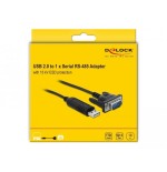 Delock adaptador de usb 2.0 a serial rs-485 con protección esd de 15 kv y una compacta carcasa de conector serial