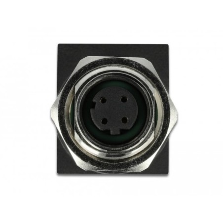 Adaptador de red delock m12 de 4 s con codificación d hembra a rj45 hembra