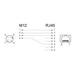 Adaptador de red delock m12 de 4 s con codificación d hembra a rj45 hembra