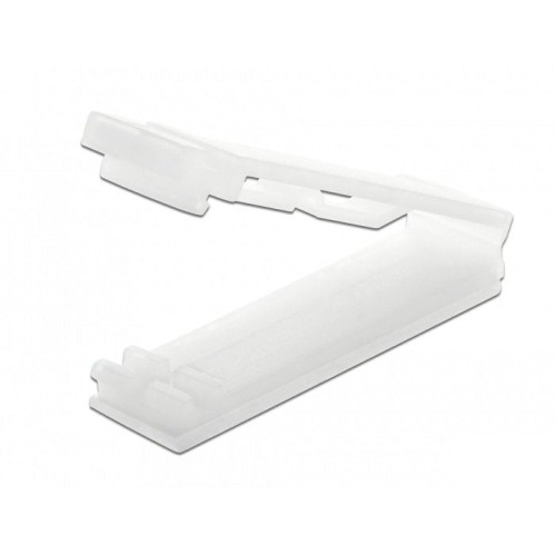 Delock organizador de cable plano con clip de bloqueo, autoadhesivo, natural 10 piezas