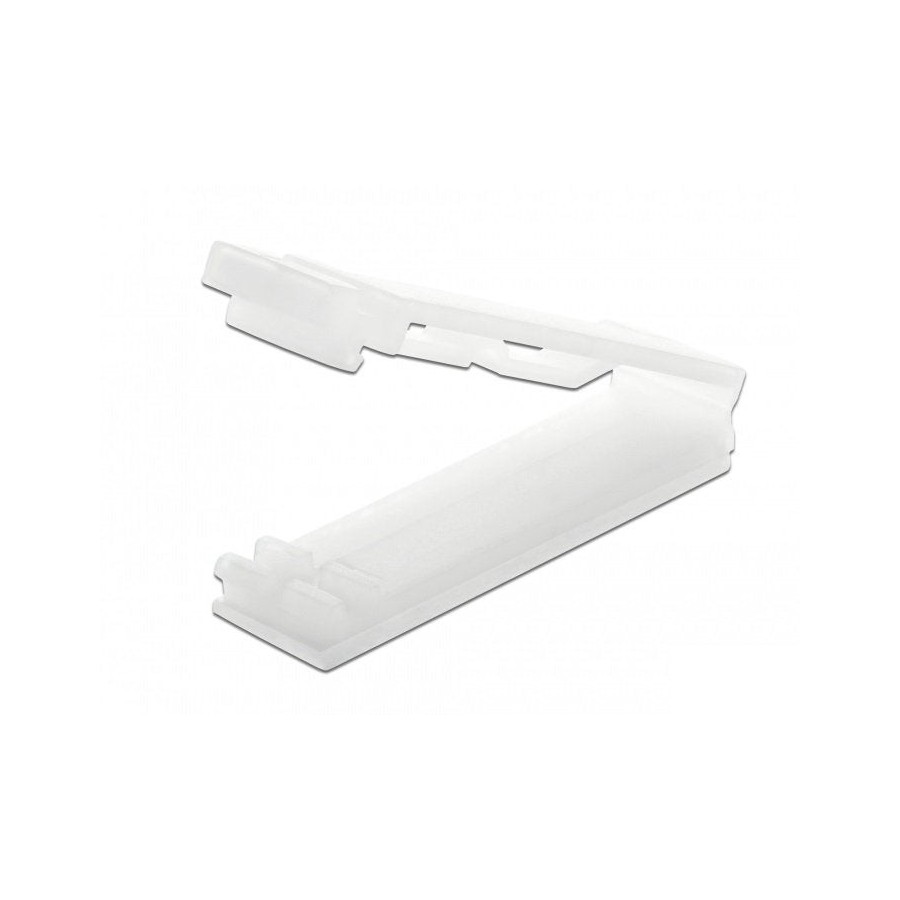 Delock organizador de cable plano con clip de bloqueo, autoadhesivo, natural 10 piezas