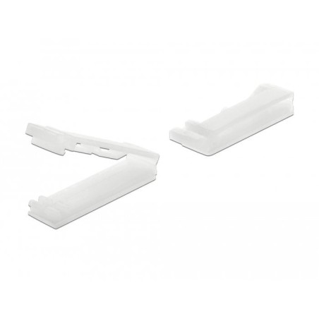 Delock organizador de cable plano con clip de bloqueo, autoadhesivo, natural 10 piezas