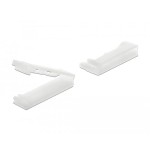 Delock organizador de cable plano con clip de bloqueo, autoadhesivo, natural 10 piezas