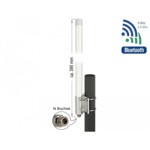 Delock wlan de doble banda ac / ax / a / b / g / n antena  n 6.2 - 8.0 dbi 39.5 cm