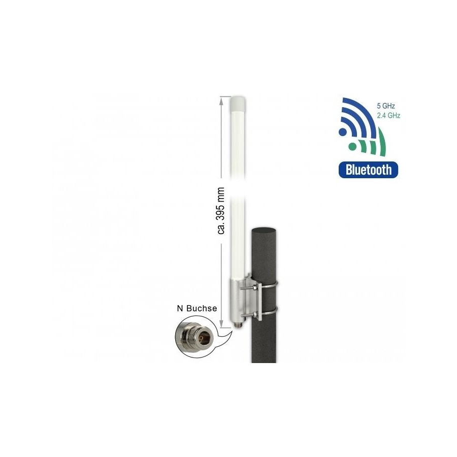 Delock wlan de doble banda ac / ax / a / b / g / n antena  n 6.2 - 8.0 dbi 39.5 cm