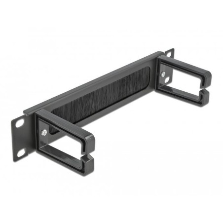Delock 10" barra escobilla gestión cable con 2 soportes 1 u negro