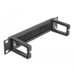 Delock 10" barra escobilla gestión cable con 2 soportes 1 u negro
