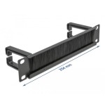 Delock 10" barra escobilla gestión cable con 2 soportes 1 u negro