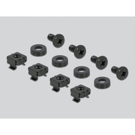 Delock 10" barra escobilla gestión cable con 2 soportes 1 u negro