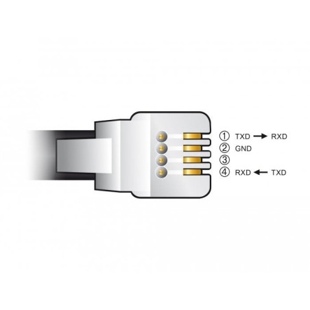 Delock cable usb typ-a a seriell rs-232 rj9/rj10 2 m