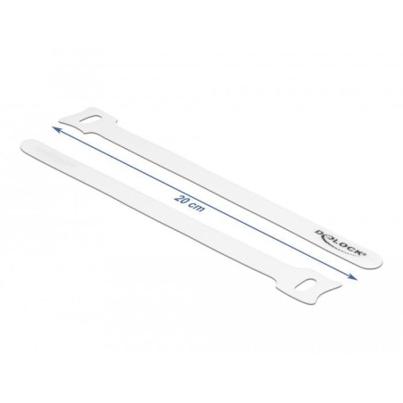 Delock klett-cablebinder l 200 x b 12 mm blanco 10 piezas