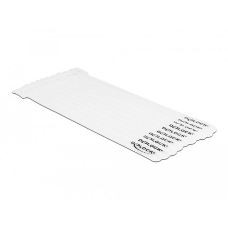 Delock klett-cablebinder l 200 x b 12 mm blanco 10 piezas