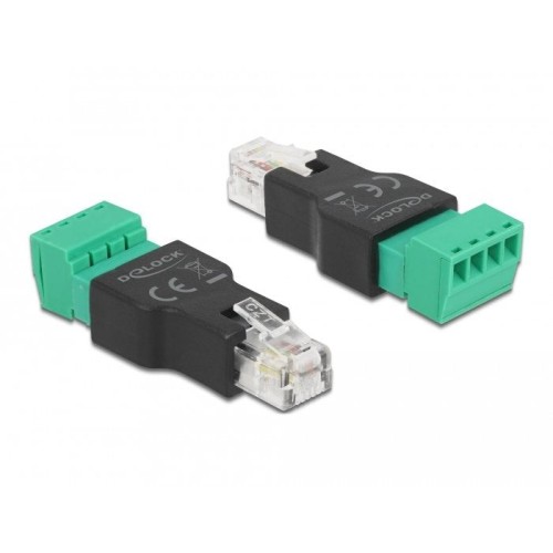 Delock adaptador rj11/14 macho a terminalblock 4 pin 2-teilig
