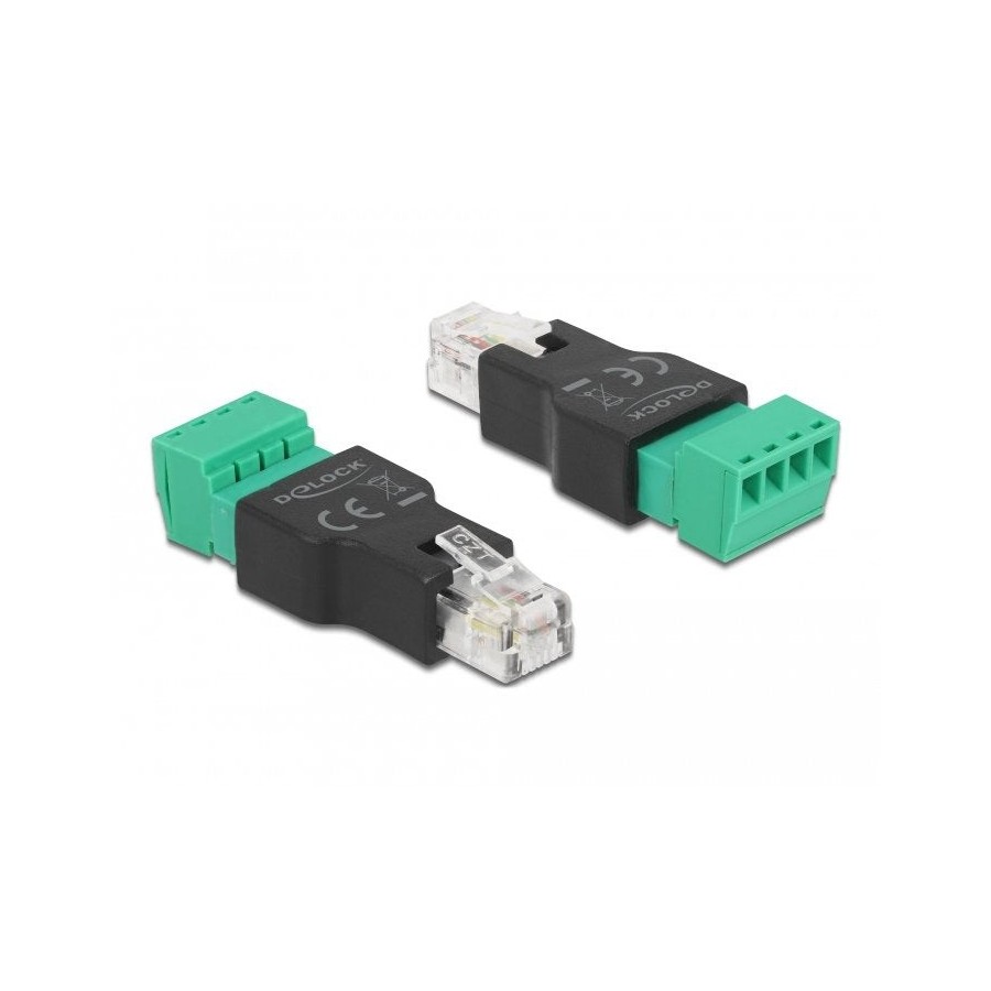 Delock adaptador rj11/14 macho a terminalblock 4 pin 2-teilig