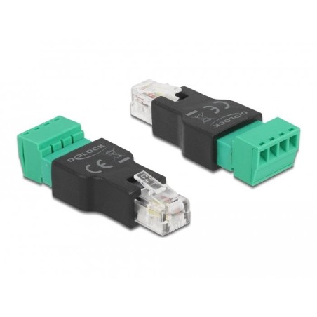 Delock adaptador rj11/14 macho a terminalblock 4 pin 2-teilig