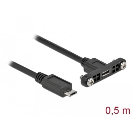 Delock cable usb 2.0 micro-b hembra usb 2.0 micro-b macho 0.5 m