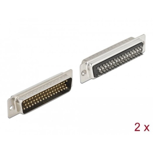 Delock pin de metal macho d-sub hd 50, versión para soldar, 2 piezas