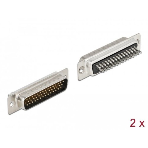 Delock pin de metal macho d-sub hd 44, versión para soldar, 2 piezas