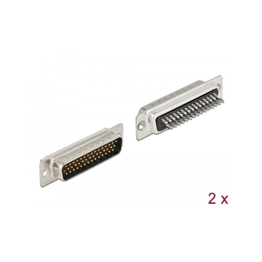 Delock pin de metal macho d-sub hd 44, versión para soldar, 2 piezas